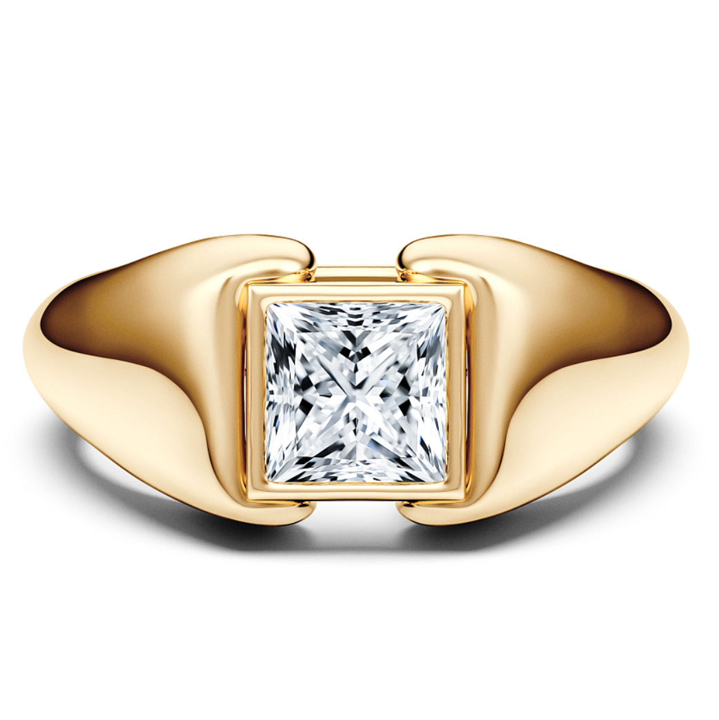 Moissanite/Lab grown diamonds ring in gold and  925 sterling silver