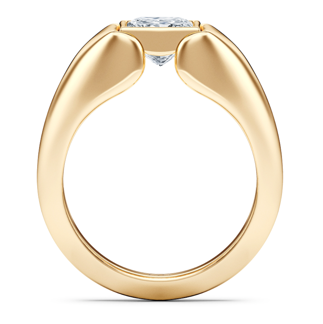 Moissanite/Lab grown diamonds ring in gold and  925 sterling silver