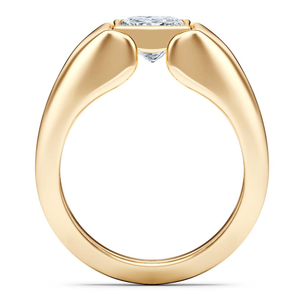 WOKE ™  1 Carat Princess cut ring for MEN | Moissanite/Lab grown diamonds ring in gold and  925 sterling silver