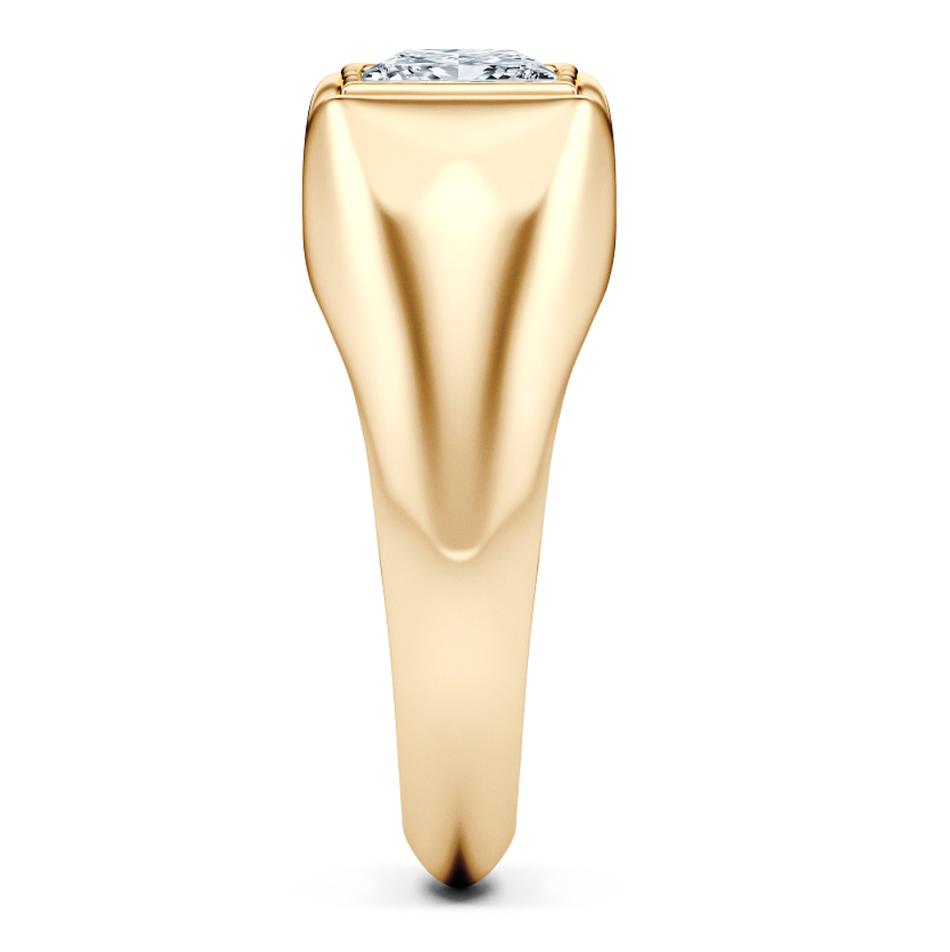WOKE ™  1 Carat Princess cut ring for MEN | Moissanite/Lab grown diamonds ring in gold and  925 sterling silver