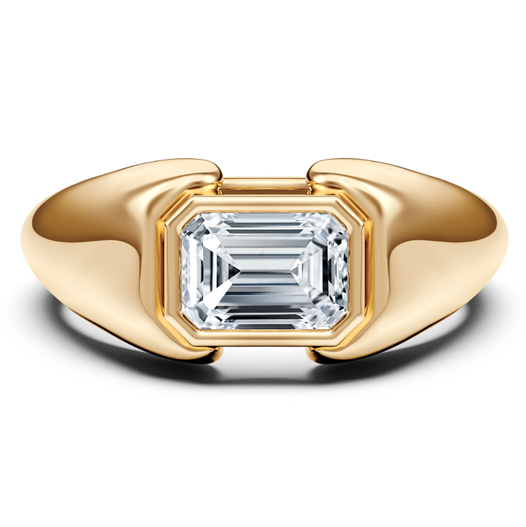 Moissanite/Lab grown diamonds ring in gold and  925 sterling silver