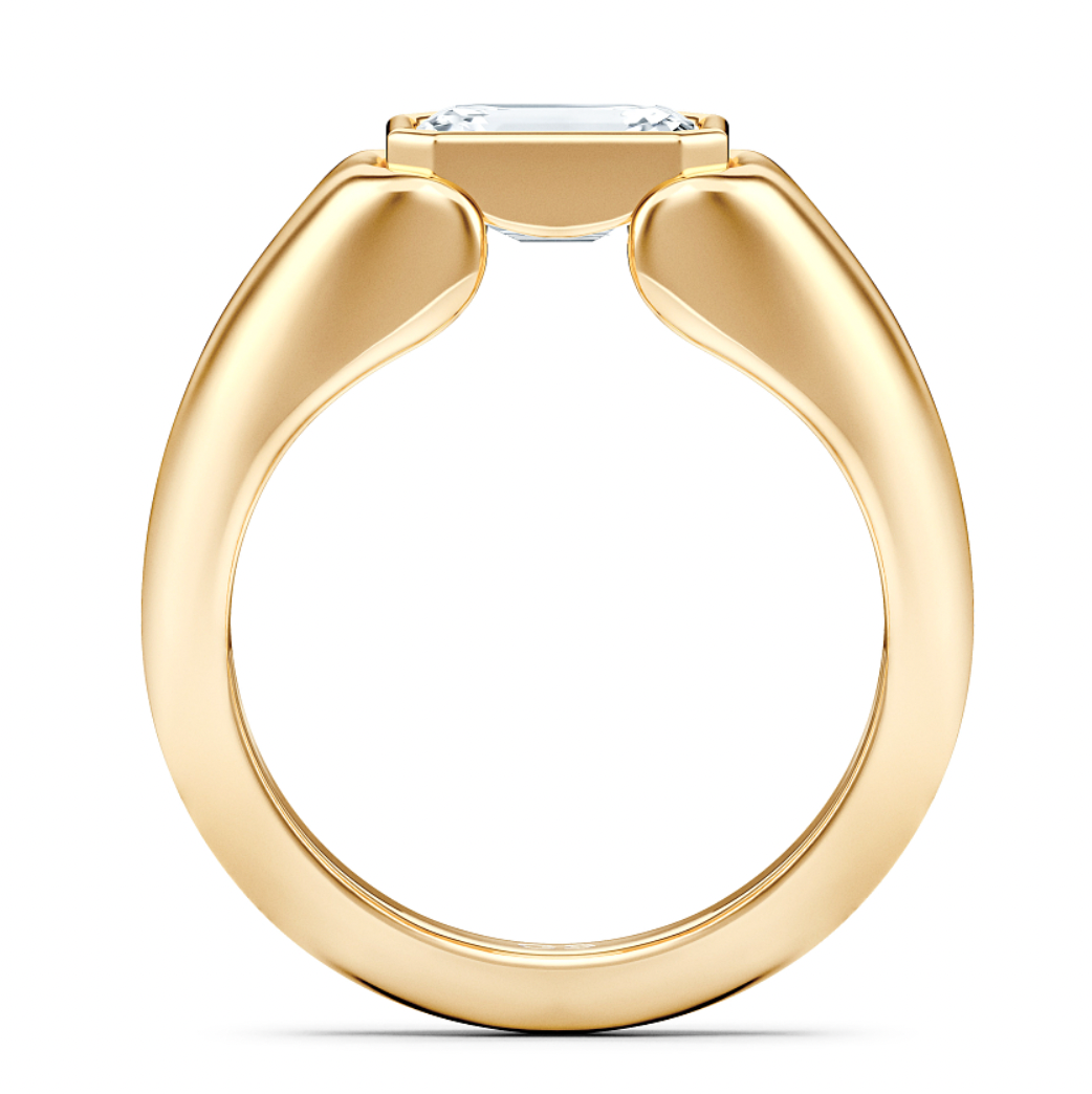 1 Carat emerald cut ring for MEN | Moissanite/Lab grown diamonds ring in gold and  925 sterling silver|
