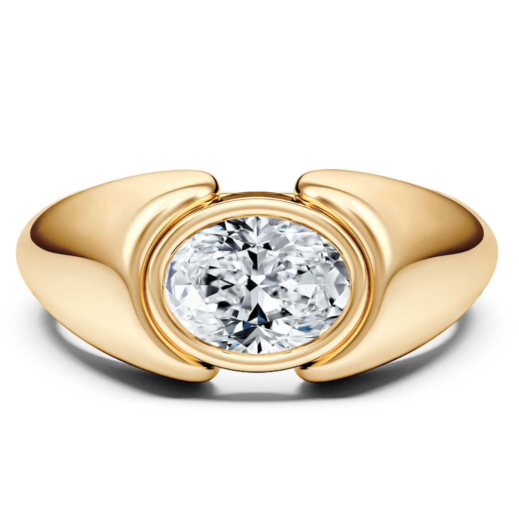 Moissanite/Lab grown diamonds ring in gold and  925 sterling silver