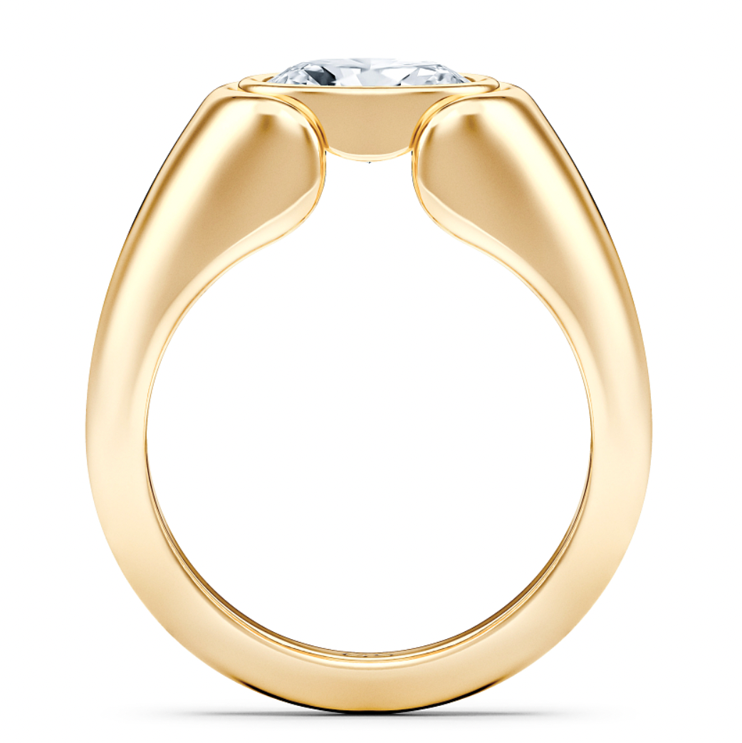 WOKE ™  1 Carat Oval cut ring for MEN | Moissanite/Lab grown diamonds ring in gold and  925 sterling silver