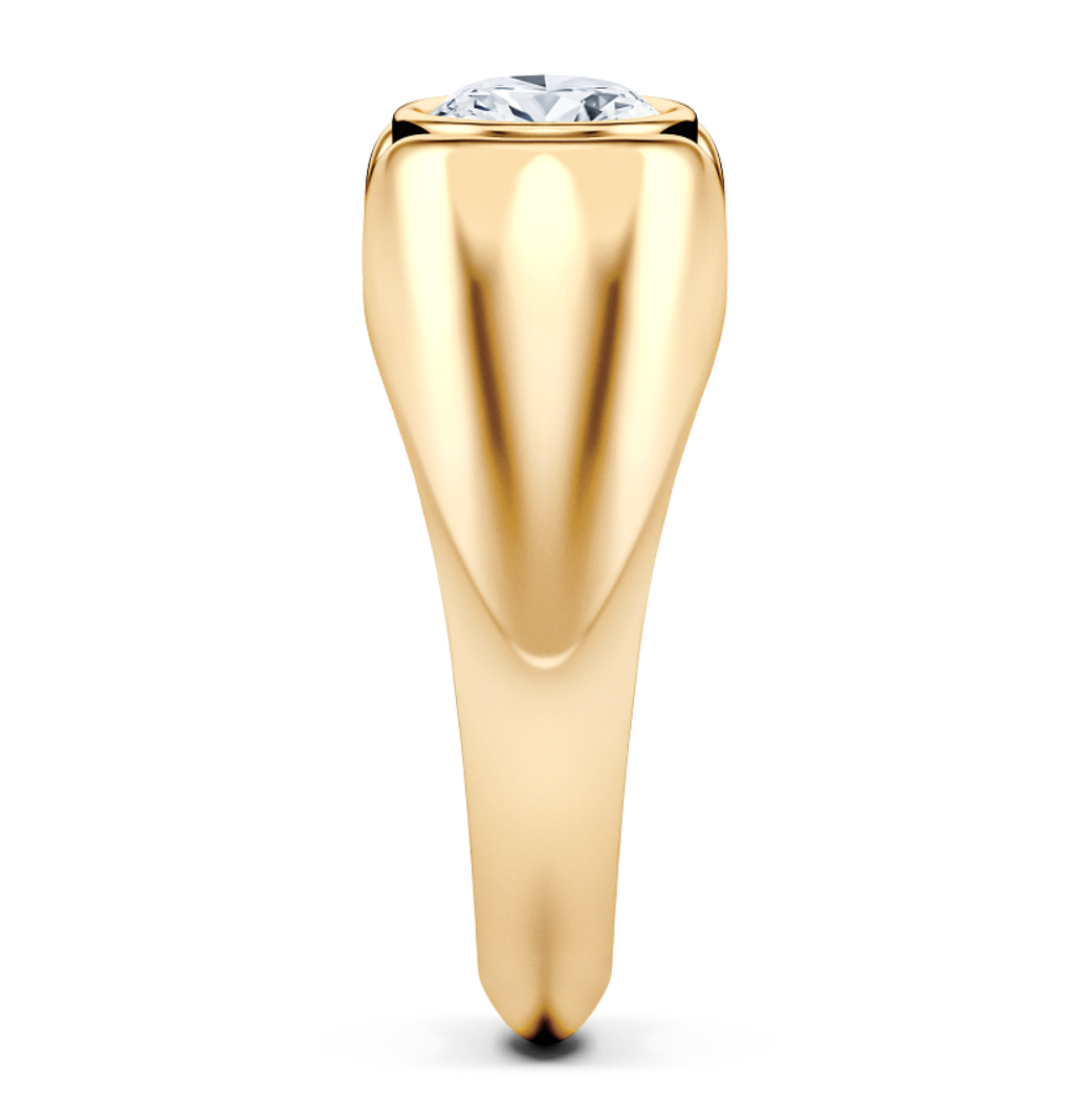 WOKE ™  1 Carat Oval cut ring for MEN | Moissanite/Lab grown diamonds ring in gold and  925 sterling silver