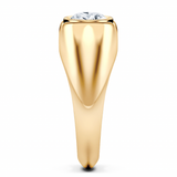 WOKE ™  1 Carat Oval cut ring for MEN | Moissanite/Lab grown diamonds ring in gold and  925 sterling silver