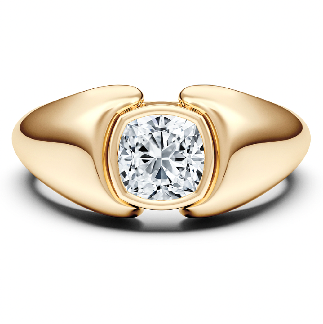 Moissanite/Lab grown diamonds ring in gold and  925 sterling silver