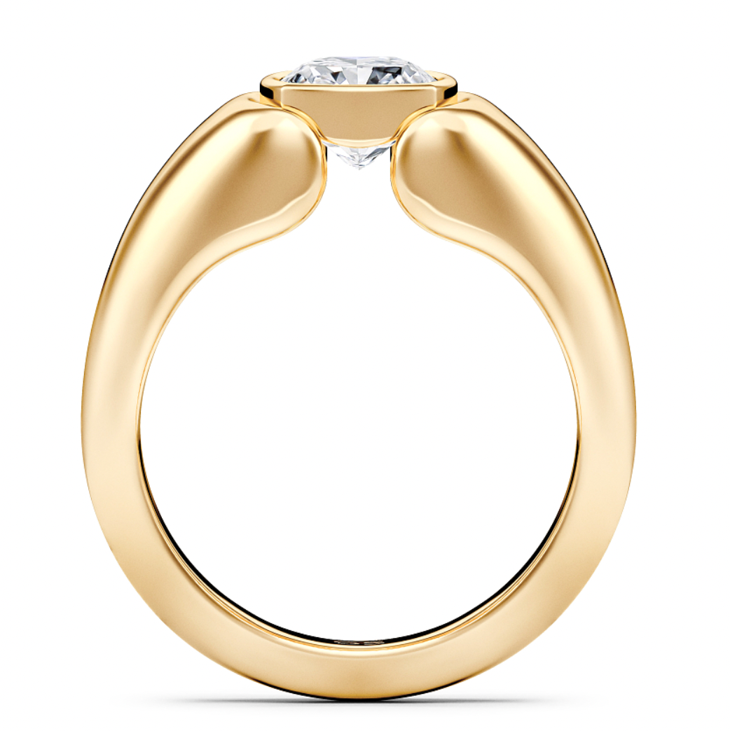 Moissanite/Lab grown diamonds ring in gold and  925 sterling silver