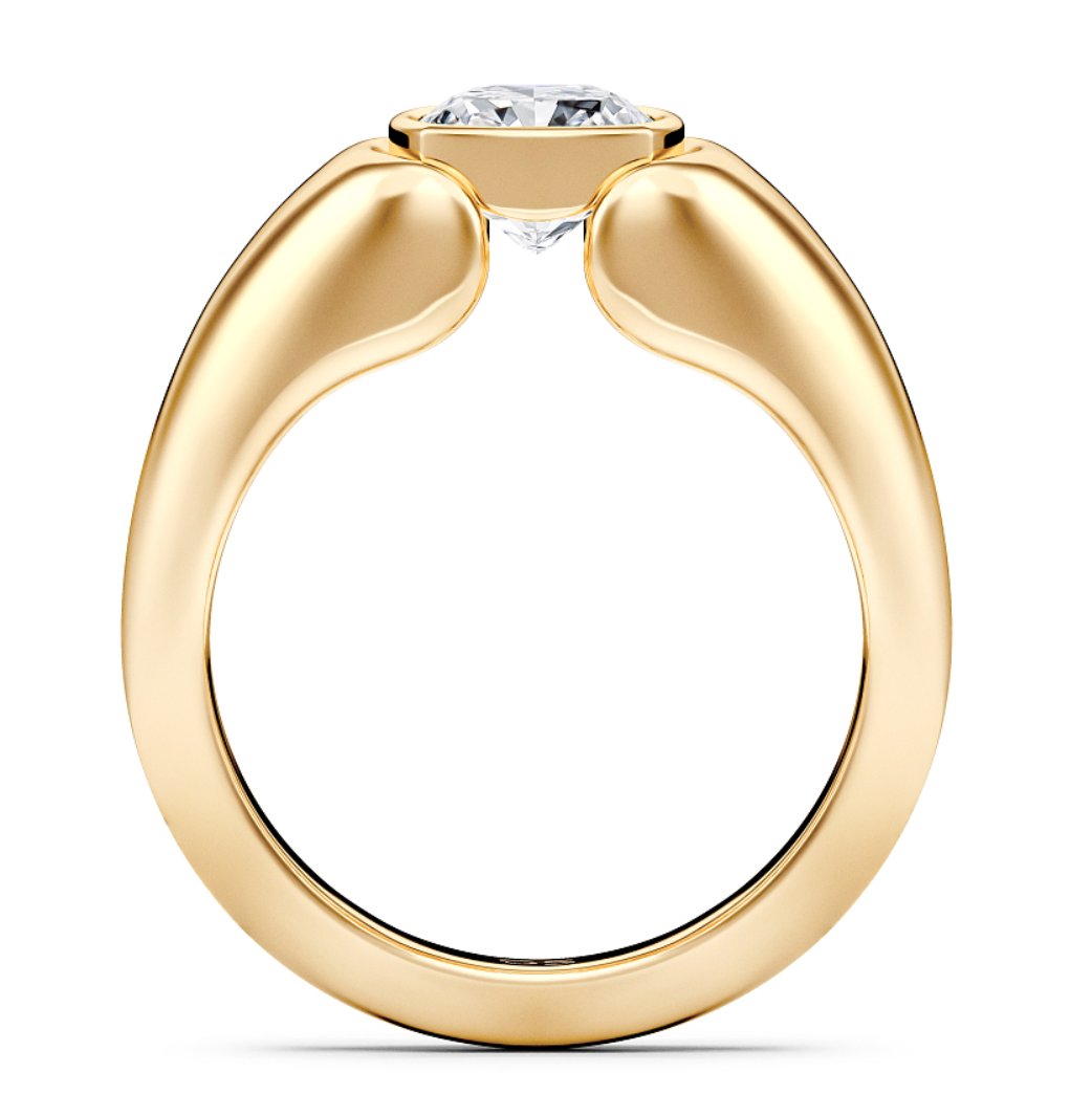 WOKE ™  1 Carat Cushion cut ring for MEN | Moissanite/Lab grown diamonds ring in gold and  925 sterling silver