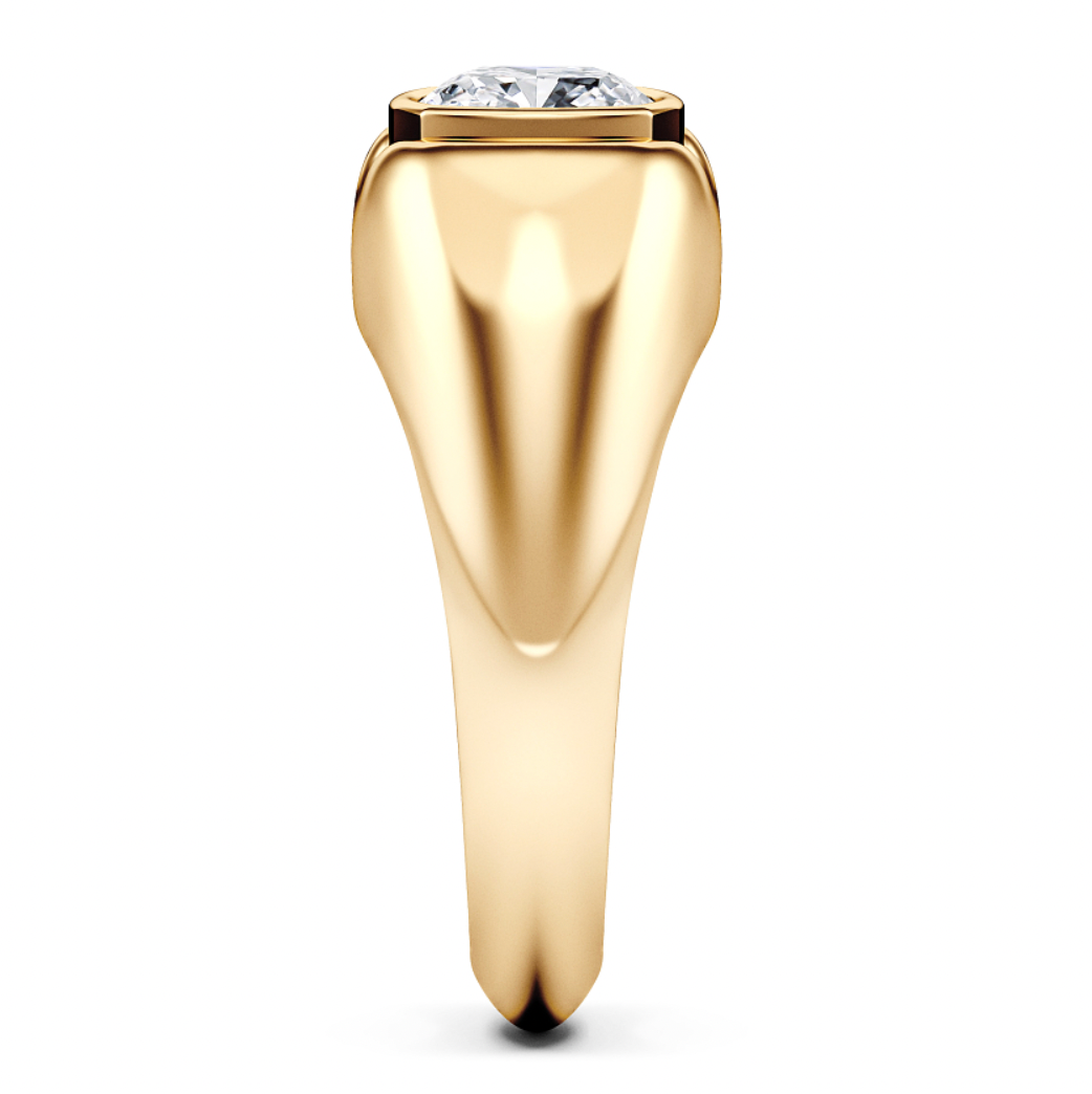 WOKE ™  1 Carat Cushion cut ring for MEN | Moissanite/Lab grown diamonds ring in gold and  925 sterling silver