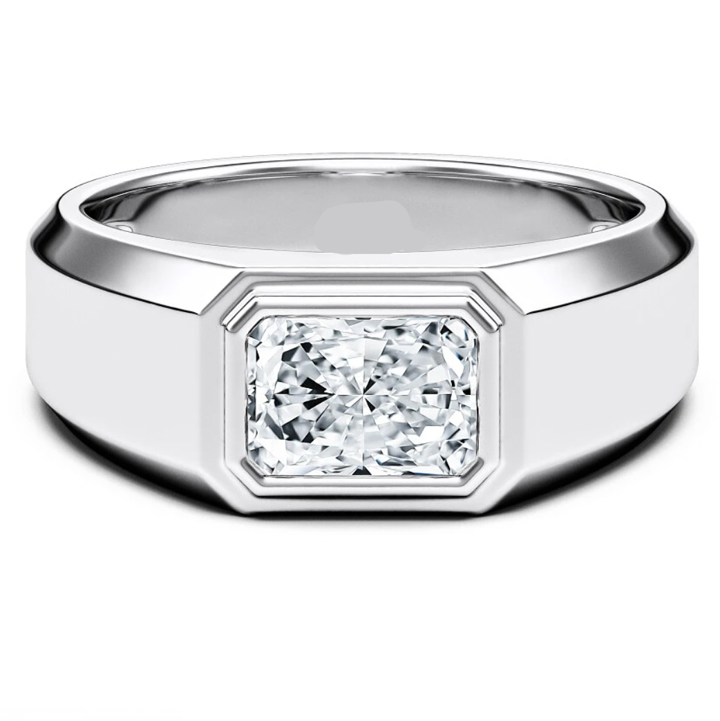 Moissanite/Lab grown diamonds ring in gold and  925 sterling silver