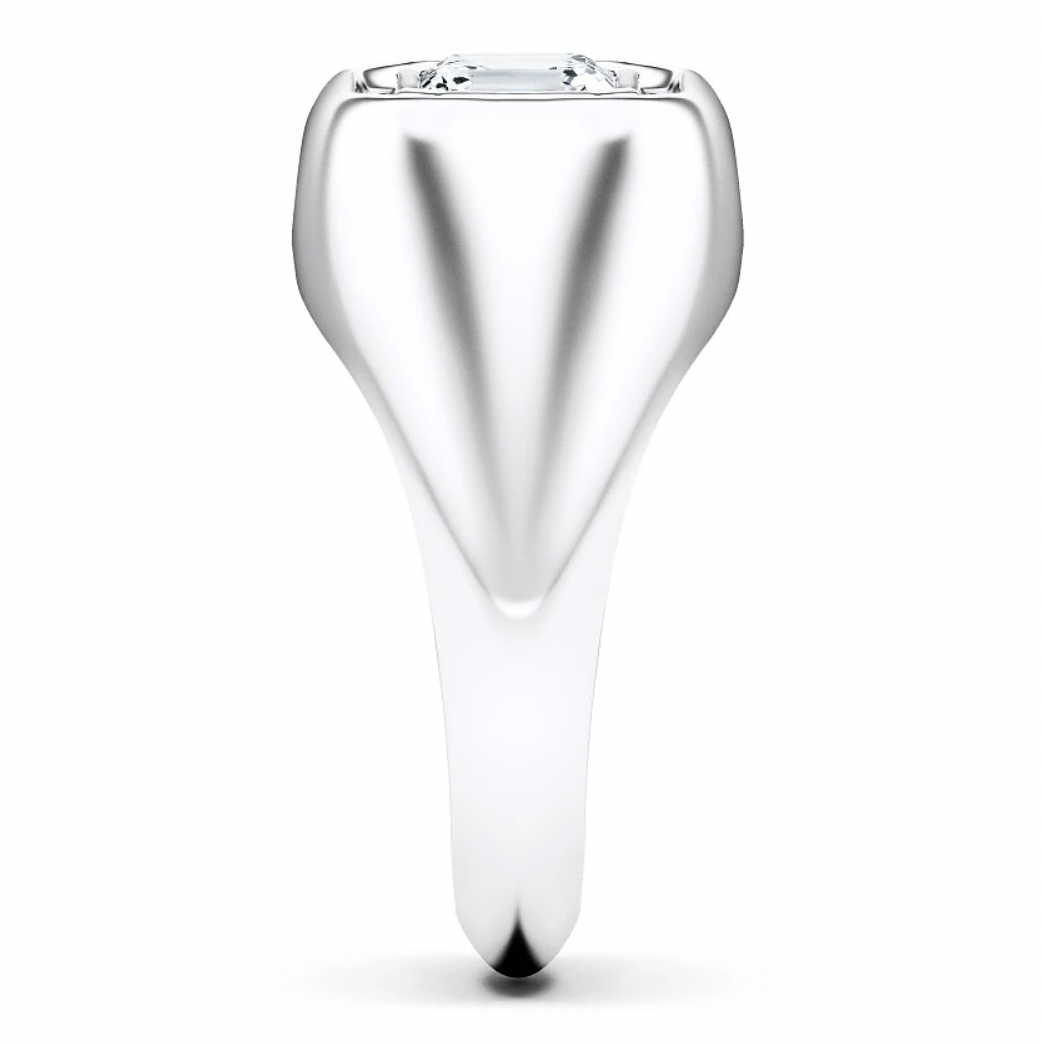 WOKE ™  1 Carat emerald cut ring for MEN | Moissanite/Lab grown diamonds ring in gold and  925 sterling silver