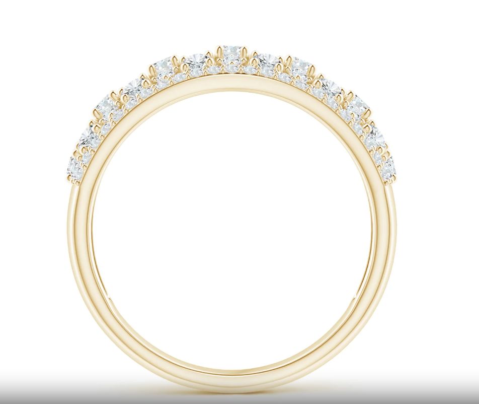 Lab-Grown-Edwardian Style Diamond Lace Pattern Broad Anniversary Ring By WOKE