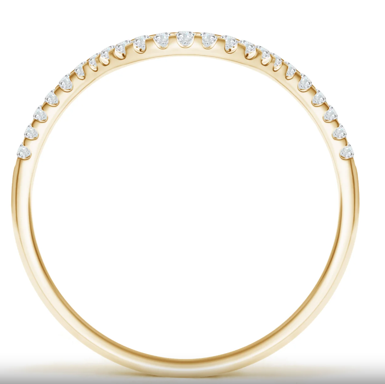 Lab-Grown Prong Set Diamond Curved Wedding Ring for Women | WOKE