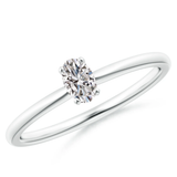 .25 Carat Oval Lab grown Diamonds soliatire in 925 silver and band| WOKE