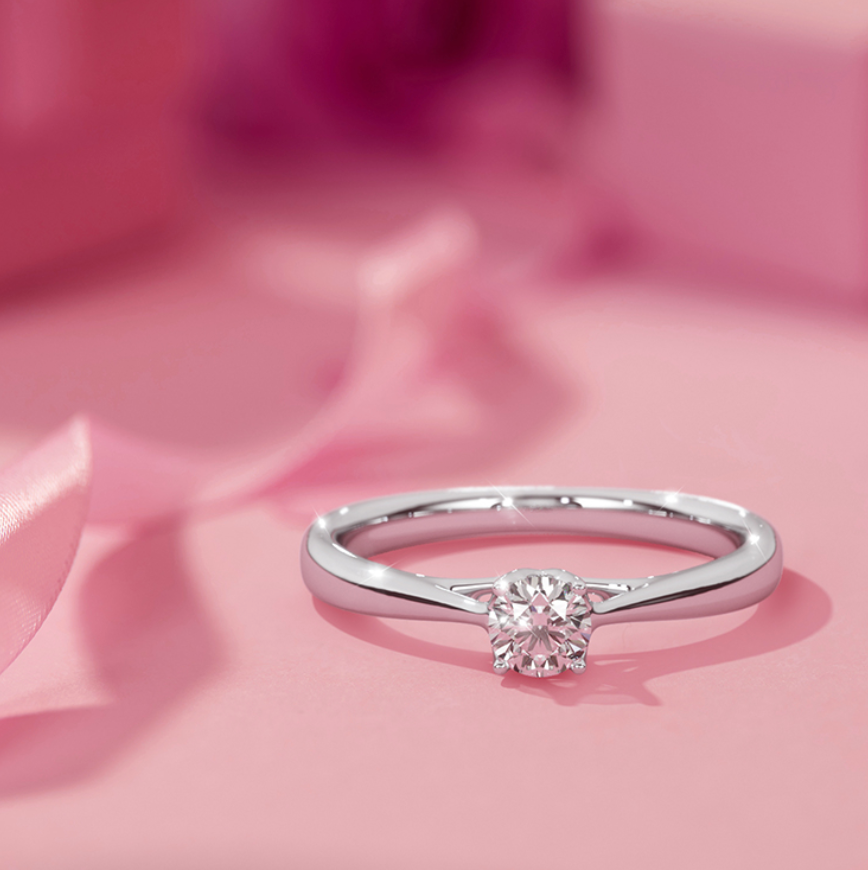 .30 Carat Round cut Lab grown Diamonds soliatire in 925 silver and band| WOKE