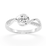 .30 Carat Round cut Lab grown Diamonds soliatire in 925 silver and band| WOKE