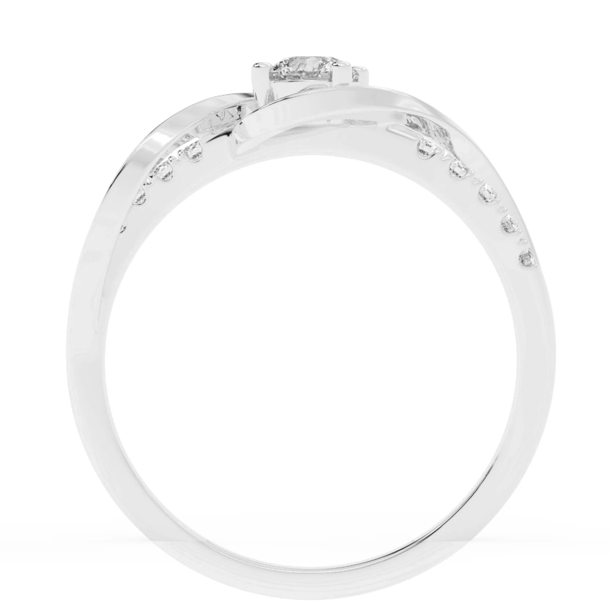 .30 Carat Round cut Lab grown Diamonds soliatire in 925 silver and band| WOKE