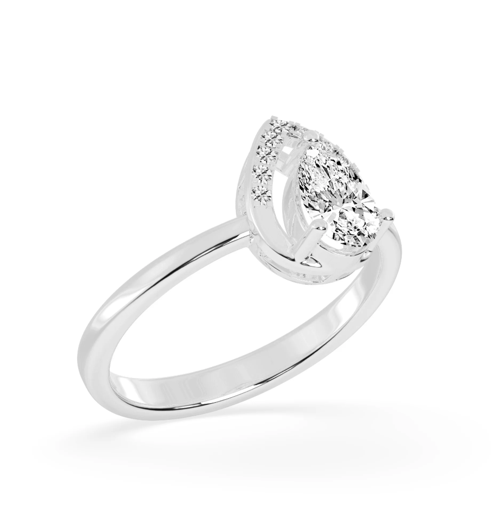 .30 Carat Pear cut Lab grown Diamonds solitaire in 925 silver and band| WOKE