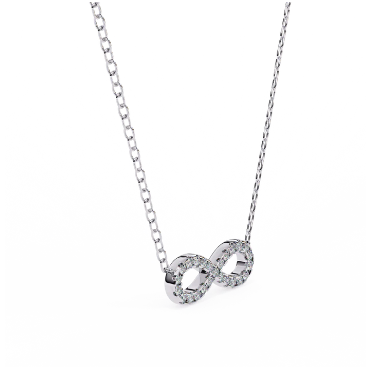 .30 Carat round cut Lab grown Diamonds infinity  in 925 silver necklace| WOKE