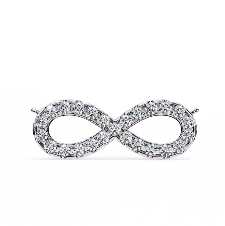 .30 Carat round cut Lab grown Diamonds infinity  in 925 silver necklace| WOKE