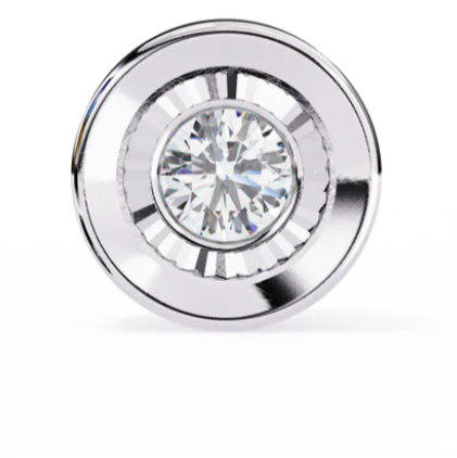 Bezel round pendant in .30 Carat round cut Lab grown Diamonds in 925 silver| by WOKE