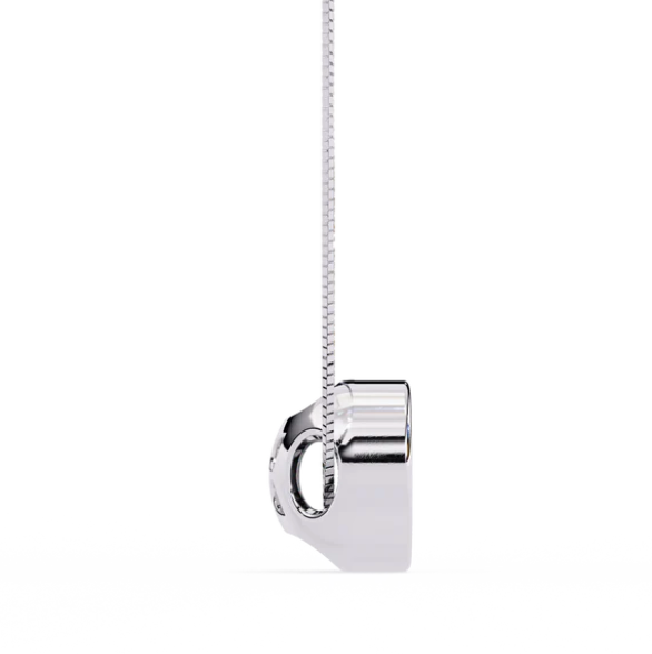 Bezel round pendant in .30 Carat round cut Lab grown Diamonds in 925 silver| by WOKE