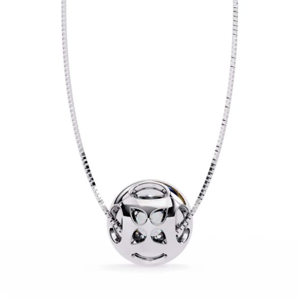 Bezel round pendant in .30 Carat round cut Lab grown Diamonds in 925 silver| by WOKE