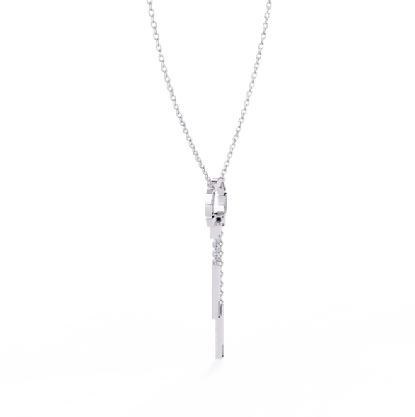 Bezel round pendant in .30 Carat round cut Lab grown Diamonds in 925 silver| by WOKE