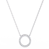 Halo round pendant in .30 Carat round cut Lab grown Diamonds in 925 silver| by WOKE