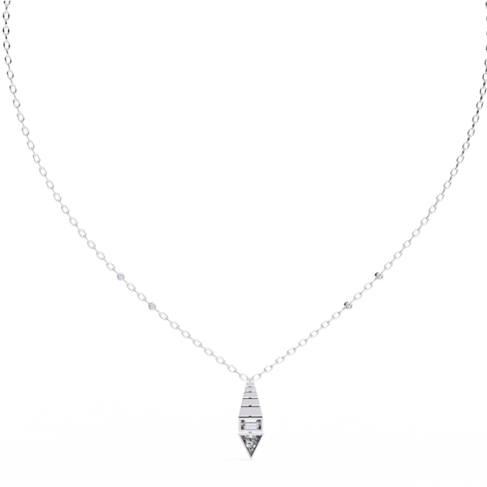 Geometric pendant in .18 Carat round cut Lab grown Diamonds in 925 silver| by WOKE