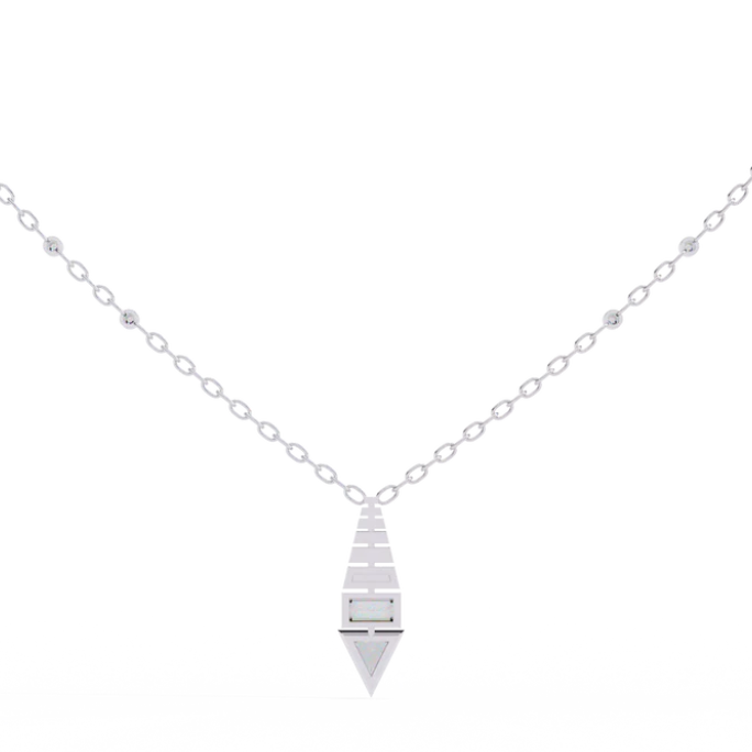 Geometric pendant in .18 Carat round cut Lab grown Diamonds in 925 silver| by WOKE