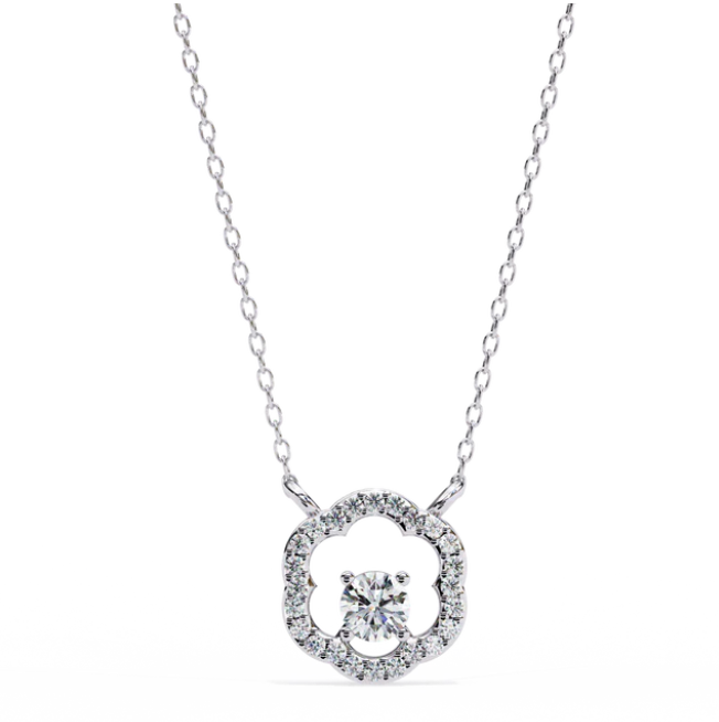 Cloudy pendant in .30 Carat round cut Lab grown Diamonds in 925 silver| by WOKE