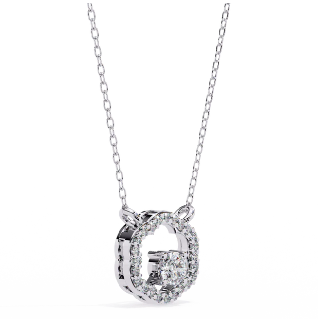 Cloudy pendant in .30 Carat round cut Lab grown Diamonds in 925 silver| by WOKE
