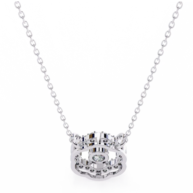 Cloudy pendant in .30 Carat round cut Lab grown Diamonds in 925 silver| by WOKE