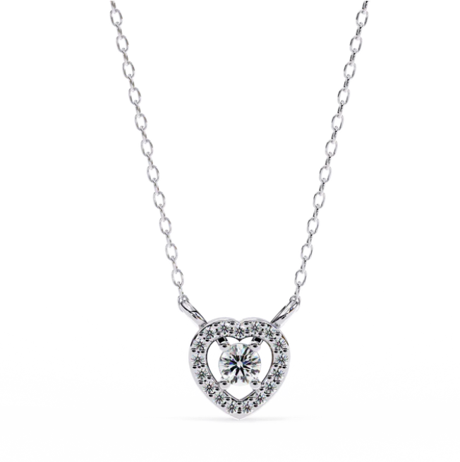 Heartthrob pendant in .25 Carat round cut Lab grown Diamonds in 925 silver| by WOKE