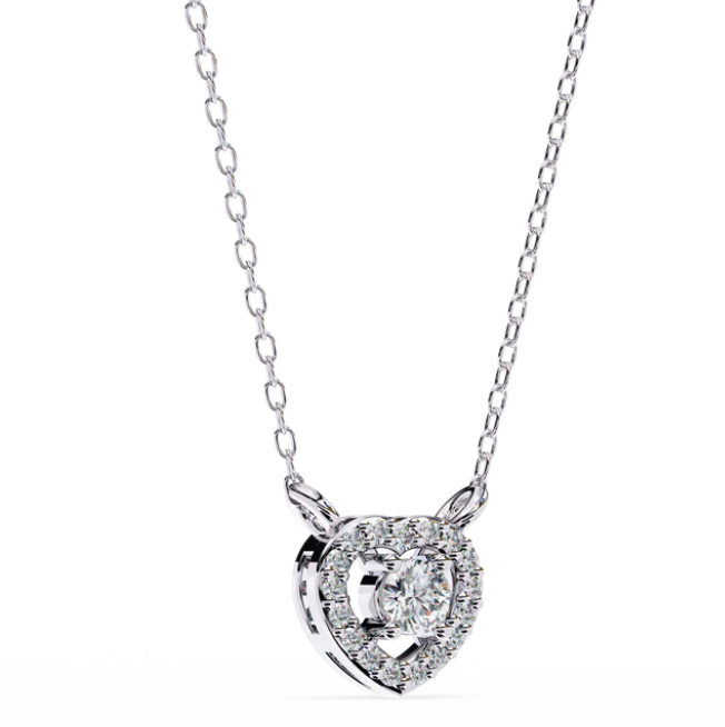 Heartthrob pendant in .25 Carat round cut Lab grown Diamonds in 925 silver| by WOKE