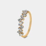 WOKE ™ 0.85 CARAT VVS-EF Baugette and round cut Lab Grown Diamond ring in 9K/14K/925 Silver