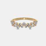 WOKE ™ 0.85 CARAT VVS-EF Baugette and round cut Lab Grown Diamond ring in 9K/14K/925 Silver