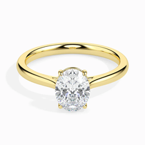 0.51 carat oval lab grown diamond halo ring in 14K gold