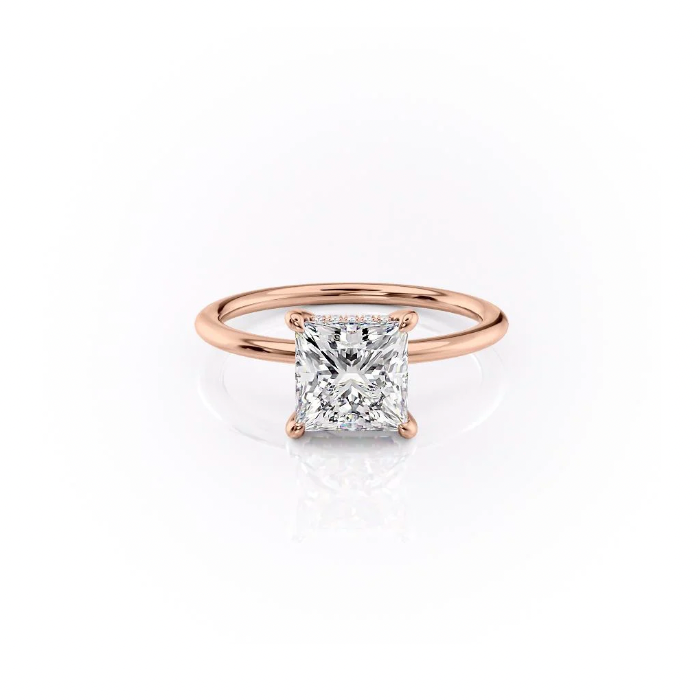 2.5 carat princess cut moissanite ring | Moissanite ring in gold and 925 sterling silver| GRA certified moissanites