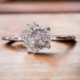 PORTUGESE cut round crown  ring | 925/14K GOLD