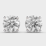 10 carat each Moissanite round ear studs | 925 sterling silver | GRA certified