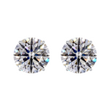 10 carat each Moissanite round ear studs | 925 sterling silver | GRA certified