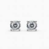 0.5 carat Portugese cut Moissanite ear studs | 925 sterling silver