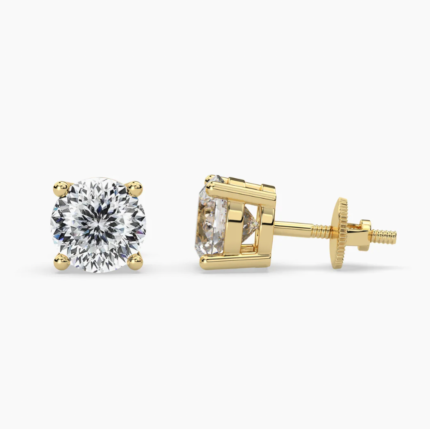 0.5 carat Portugese cut Moissanite ear studs | 925 sterling silver