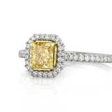2.8 Carats Champagne yellow radiant and diamond set ring | WOKE