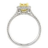 2.8 Carats Champagne yellow radiant and diamond set ring | WOKE