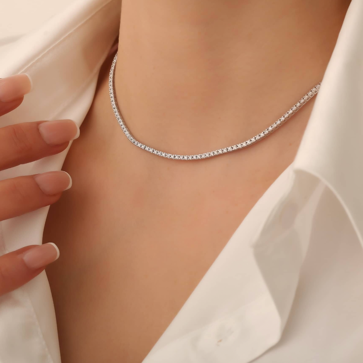 Certified Moissanite Tennis chain | Silver/14k Gold | By WOKE