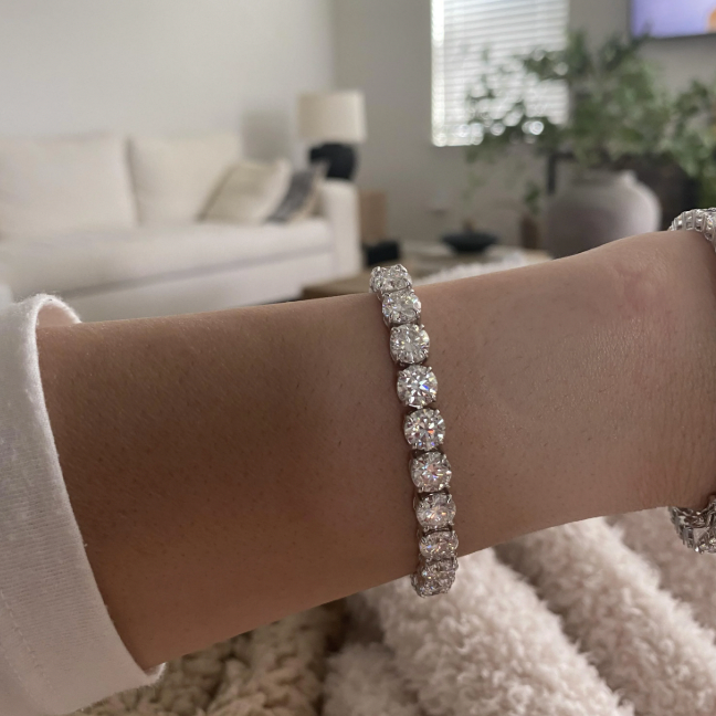 (1CT Each) Moissanite Tennis Bracelets Round cut | 925 Silver (6.5MM)